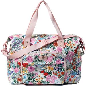 Diaper Bag Tote, Travel Overnight Carry-on Duffel Gym Bag, Multifunction Linen Canvas Dry Wet Maternity weekender