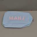 Empty Mahjong Bag Thickened American Mahjong Tiles Bag with Zipper Storage Pouch for Board Game Pieces Game Party Travel Gatherings Accessories, 10.4''x5.6'', Case Only(Mahj,Blue)