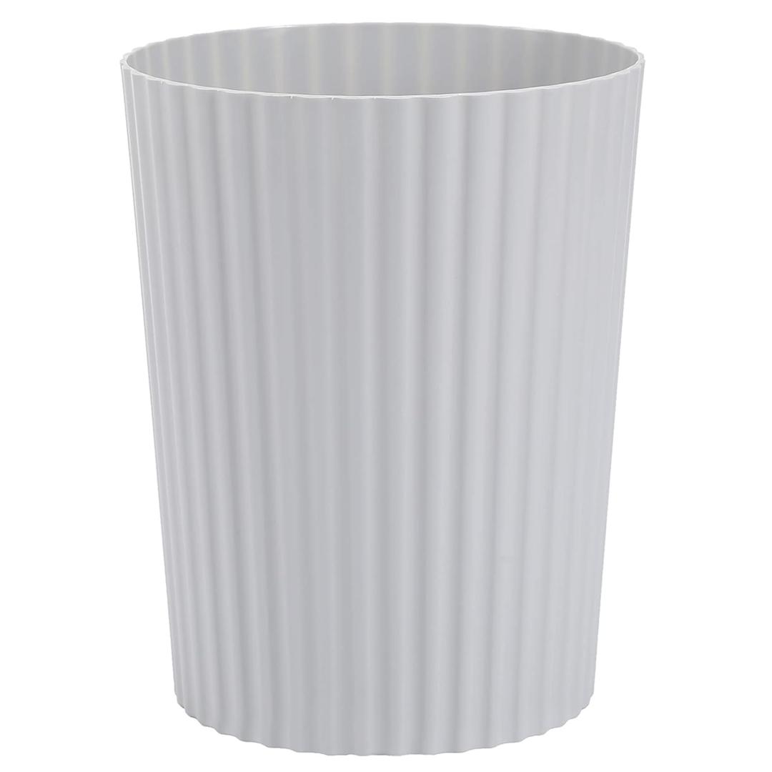 JiatuA Small Trash Can Plastic Wastebasket Round Garbage Container Bin for Bathroom, Kitchen, Bedroom, Home Office, College Dorm, White