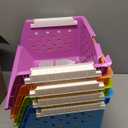 Kids' Toys Storage Organizer Bins Baskets with Wheels Can Move Everywhere Large 4 Baskets Natural/Primary (Primary Collection) (Purple&Blue&Orange&Green)