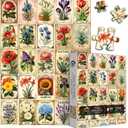 Retro Flower Collage Puzzles for Adults 1000 Pieces, Nature Plant Vintage Floral Art Jigsaw Puzzles, Spring Beautiful Colorful Challenging for Adults