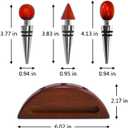 Wine Stopper Bottle Stopper - 3-pcs Wine Stopper and one stand For Gifts, Bar, Holiday Party, Wedding (Wood)