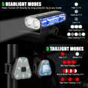 3000 Lumens Super Bright Bike Lights for Night Riding, 5000mAh USB C Rechargeable LED Bicycle Light Front and Rear, Headlight and Back Tail Light Set for Road Mountain