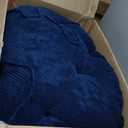 HIGOGOGO Papasan Chair Cushion with Corduroy Cover (Without Chair), 48 x 48 Inch Supportive Cushion, Overstuffed Chair Cushion,Dark Blue