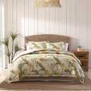 Tommy Bahama Nautica - Queen Duvet Cover Set, Cotton Reversible Bedding with Button Closure, Stylish Home Decor, Bradford Navy/Khaki, Queen