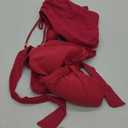 Blooming Jelly Womens High Waisted Bikini Sets Drawstring Tummy Control Swimsuits Crisscross Tie Back Bathing Suit (X-Large, Red)