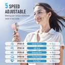 PlayHot Portable Handheld Turbo Fan with Ice Cooling, Rechargeable Personal Fan, Up tp 12Hrs Cooling, 5 Speed 25550RPM Powerful Portable Fan for Travel, Outdoor, Camping, Hiking (Pink)