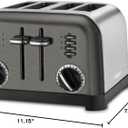 Cuisinart 4 Slice Toaster, Compact Stainless Steel Toaster with Extra-Wide Slots for Toasting Bread, French Toast, Bagels and Pastries, Defrost & Reheat Functions, CPT-180BKSP1, Black/Stainless Steel