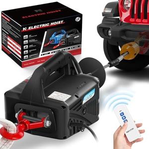 NEWTRY 3 in 1 Electric Hoist Winch 1,100lb Wireless Remote Control, Cable Remote Control, 110/120 Volt Portable Power Electric Hoist, Vertically & Horizontally, Lift 16ft/min