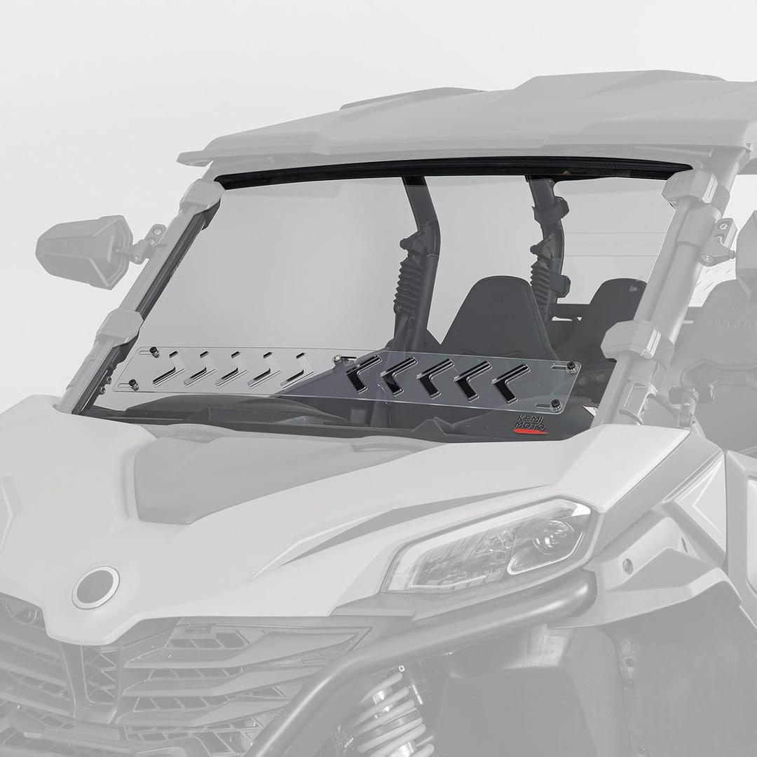 KEMIMOTO Front Vented Windshield Compatible with 2023+ CFMOTO ZForce 950 Sport & Trail / ZForce 800 Trail G2, 2-IN-1 Pre-Installed Rubber Strip Hard-Coated PC Less Fog Scratch Resistant Full Window