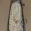 Yellow Gingham Twin Quilt Set, Soft Pre-washed Microfiber Yellow Plaid Twin Bedspread, Lightweight Checked Summer Quilt, Grid Bedding Coverlets for All Seasons (Includes 1 Quilt, 1 Pillow Sham)