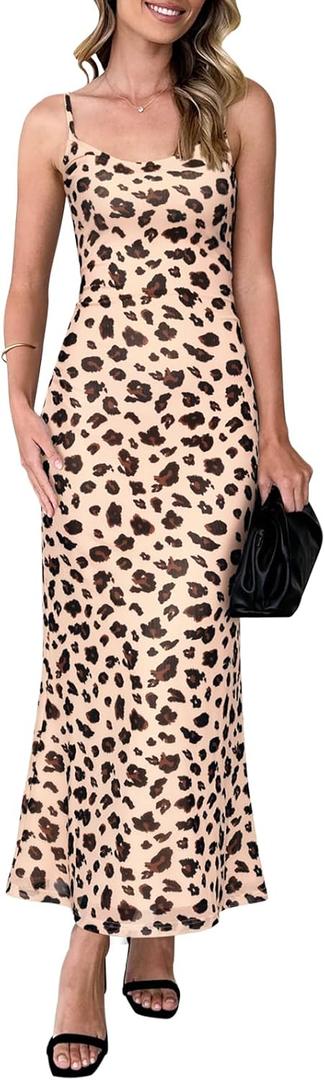 2 x PRETTYGARDEN Womens Summer Dresses Spaghetti Strap Floral Maxi Dress Sleeveless Long Bodycon Dresses Wedding Guest Dress (XS)