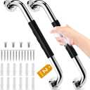 2Pack 16inch Grab Bars for Bathtubs and Showers, Premium Anti-Slip Handicap Shower Grab Bars for Seniors for Bathroom, Safety Shower Handles for Elderly for Wall, Shower Grip Bathroom Handrail