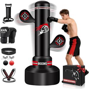 Upgraded Heavy Freestanding Punching Bag for Adults Teens, 70 Standing Punching Bag Kicking Bag Heavy Bag, Women Men Kickboxing Bags for Training MMA Fitness Home Gym