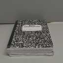 Pack of 6 - Composition Notebooks, 9-3/4" x 7-1/2", Wide Ruled, 100 Sheet (200 Pages), Color: Black Marble, Weekly Class Schedule and Multiplication/Conversion Tables on Covers. (6-Pack, Black)