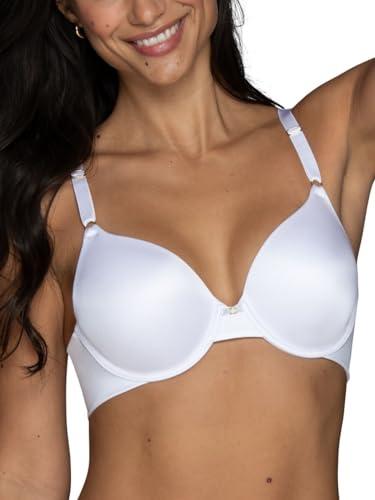 Vanity Fair Womens Full Coverage Beauty Back Smoothing Bra, 4-way Stretch Fabric, Lightly Lined Cups Up To Dd Bra, Underwire - White, 40C US