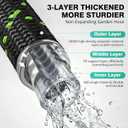 Garden Hose 75FT, Flexible Lightweight Non-Expandable Water Hose with 10 Function Nozzle, Leak-Proof, Burst-Resistant, High-Pressure for Yard, Outdoor