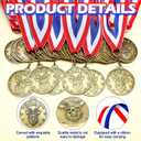 Remuuly 30-60 Pcs Goat Medals Bulk Greatest of All Time Medals MVP Award with Neck Ribbon All Time Goat Trophy Gold Champion Prize for Team Events, Sports Competitions