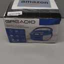 Greadio Boombox CD Player Cassette Player Combo, Boom Box Portable CD Players for Home with Bluetooth, Support AM FM Radio/Remote Control/AUX/USB/Earphone, AC/Battery Operated, LCD Display (Blue)