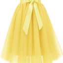 Bridesmay Women's Tulle Skirt Knee Length 6-Layered Wedding Party Homecoming Prom Dress (Medium, Yellow)