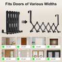 SCUNDA Expands Over The Door Hook Rack, Heavy Duty No Drill Hooks for Bathroom, Bedroom, Kitchen, Closet - Over The Door Hanger for Towels, Robes, Bags, Coats (Black)