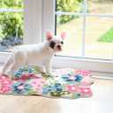 TRUEDAYS Wildflower Floral Bathroom Rug - Cute Tufted Non Slip Soft Flower Shaped Bath Mat, Washable Farmhouse & Cottagecore Bathroom Decor - Aesthetic Green Rug for Vanity, Tub, Entryway