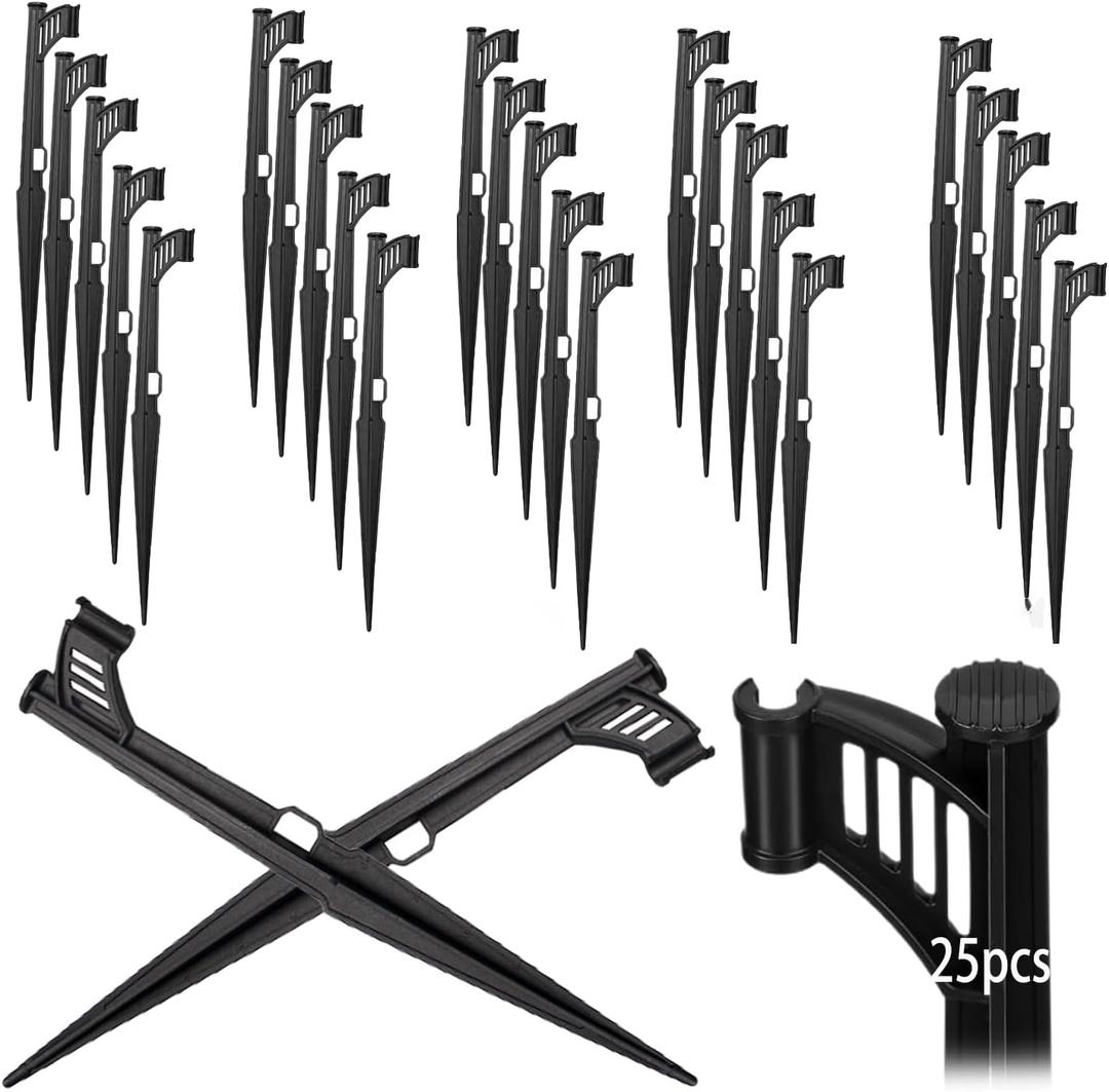 Drip Irrigation Stakes for 1/4 Inch Drip Irrigation Tubing. Drip Line Stakes Suitable for Garden,Flowers,Plants, Vegetables Drip System Parts(25PCS)
