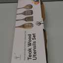 Premium 8-Piece Teak Wood Cooking Utensil Set - Heat Resistant, Lightweight & Sturdy Wooden Spoons for Non-Stick Cookware - Ideal for Cooking, Stirring & Serving