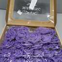 MACTING Purple Artificial Flowers 30PCS Fake Roses with Stem Real Touch Soft Foam Roses for Mothers Day DIY Wedding Bouquet Table Centerpieces Party Bridal Shower Home Summer Decorations