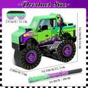 Threan Monster Truck Party Decorations Green and Purple Monster Truck Piata Racing Car Piata Game with Stick Blindfold for Adults Cool Birthday Party Decor Supplies