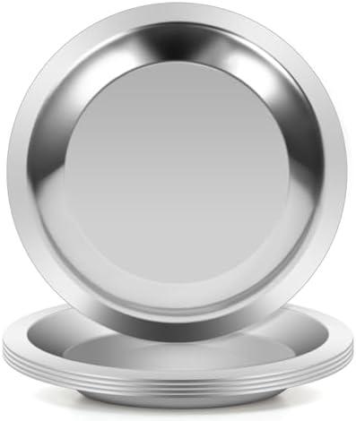 5pcs Wine Bottle Coasters Stainless Steel Round Cup Coasters Bottle Holder Mat for Drink Bottle Heat-Resistant Anti-Slip,Easy to Clean- 4.5 Inch