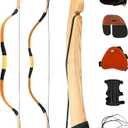 PMZ Archery Recurve Bow Set, 54" High-Performance Horse Bow for Hunting, Right Left Hand Traditional Turkish Bow for Youth Adults Beginners to Advanced Outdoor Practice & Hunting, 20-50 lbs