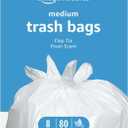 Amazon Basics 8 Gallon Flap Tie Trash Bags, 80 Count Fresh Scent