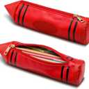 Kisston 1 Pcs Pencil Shaped Case, Leather Teacher Pencil Pouch, Cute 3D Dimensional Pen Holder with Zipper, Funny Large Capacity Pen Bag for Teacher Gifts (Stylish)