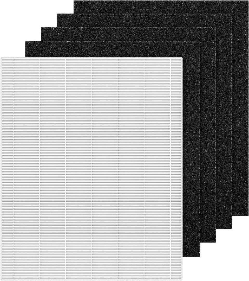 D480 Replacement Filter D4 Compatible with Winix D480 Air Purifier Part No. 1712-0100-00, Includes 1 H13 Grade True HEPA and 4 Activated Carbon Filters (1+4)