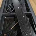 VASAGLE Bar Table with Power Outlets, 47.2 Inches Long Bar Height Pub Table, Rectangular High Top, with Movable Drawer, 2 Hooks, Narrow Storage for Kitchen, Dining, Entryway, Ebony Black