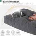 RACE LEAF 19" x 19" Patio Chair Cushions Gray - Outdoor/Indoor Tufted Memory Foam Chair Pads Set of 2, Water-Resistant Olefin Chair Seat Cushion Non-Slip Backing