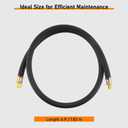 Lichamp HVAC Vacuum Hose, 1/2" Heavy Duty Charge Hose, 6 ft, Faster HVAC Evacuation and Recovery, Black