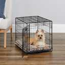 MidWest Homes for Pets 24-Inch iCrate for Small Breeds, 12-20 lbs, Single Door Folding Dog Crate with Divider Panel, Leak-Proof Tray & Secure Latch, Portable, Durable & Easy to Assemble