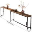 Narrow Sofa Table with Outlets, Adjustable Length Behind Couch Console, 64.57" x 5.91" x 31.1" - Rustic Brown