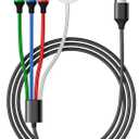 Temdan for Apple Watch Charger,4 in 2 USB C Cable for iPhone 17 Charger/Type C/Lightning/Micro USB,Multi Charging Cable Cord,Portable Travel Vacation Essentials Designed for iWatch &iPhone 16-12