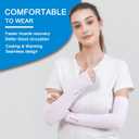 ProtectX Sun Protection UV Cooling Arm Sleeves for Men Women - Breathable, Moisture-Wicking, Compression (White 1 Pair + Green 1 Pair)