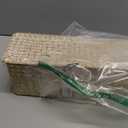 Whitewash Seagrass Tank Basket with Lid Woven Toilet Roll Storage Basket with Sections Rectangular for Organize Snack Toys (Large Compartment 16.5inch L x 5.5inch W x 5.5inch H)