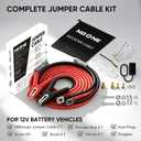 NOONE 2/0 Gauge 30 FT Heavy Duty Jumper Cables - 1500Amp Quick Connect Automotive Booster Jumper Cables for Car, SUV and Truck Battery - Jumper Cables Kit with Gloves, Goggles, Brushes in Carry Bag