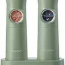 Flendy Gravity Electric Salt and Pepper Grinder Set Rechargeable, Automatic Salt and Pepper Grinder Set with USB C Charging Base, Gravity Salt and Pepper Shakers Set Electric