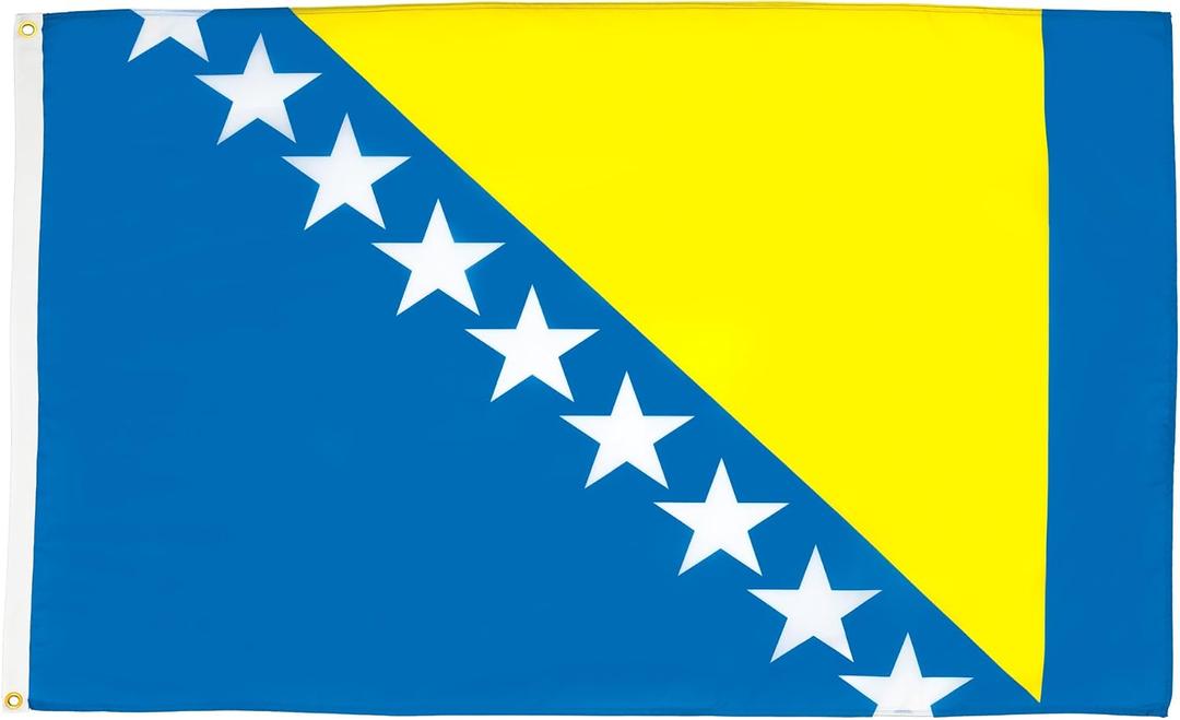 AZ FLAG - Bosnia And Herzegovina Flag - 3x5 Ft - 100D Polyester Bosnian Herzegovinian Banner with Two Metal Grommets - Fade Resistant - Vivid Colors - 3' x 5' Feet - 150x90 Cm