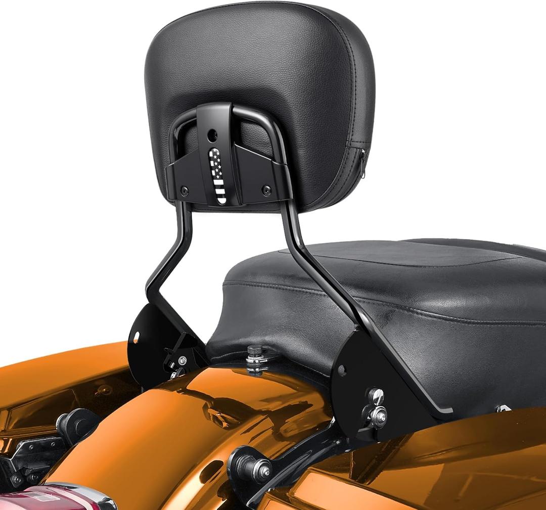 PBYMT Passenger Backrest Sissy Bar, Detachable Rear Backrest, Quick Release Sissy Bar Fit for Harley Davidson Touring Street Glide Road Glide Road King Electra Glide 2009-2024 (Black)