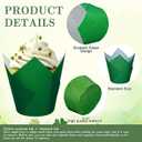 Whaline 180Pcs Green Tulip Cupcake Liners Gradient Green Tulip Muffin Baking Cups Greaseproof Cupcake Wrappers for Spring Wedding Irish Holiday Bridal Baby Shower Party Supplies