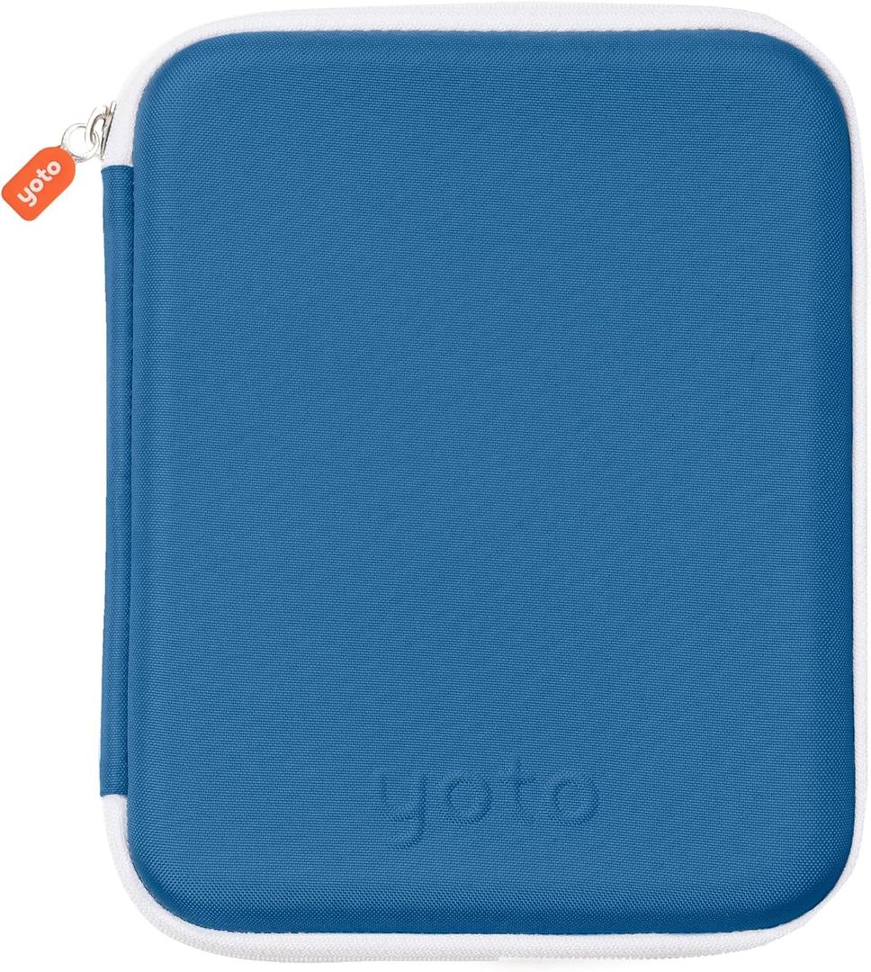 YOTO Card Case in Blue Bird Kids Accessory, Soft Portable Folder with Zipper & 64 Pockets for Player & Mini Audiobook Cards, Binder Sleeve Holder for Travel