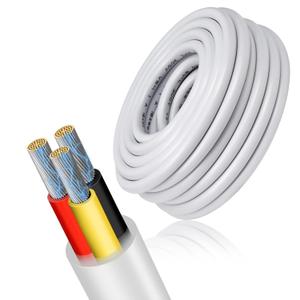 18 Gauge 3 Conductor Electrical Wire, 100FT Low Voltage 18/3 Tinned Copper Stranded 3 Wire Cable, 18 AWG White Flexible Extension Power Cord for Automotive, LED Lamp, Outdoor Landscape Lighting Etc